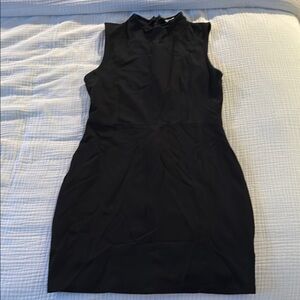 Silence + Noise Black Sleeveless Mini Dress with Mock Neck for Night Out